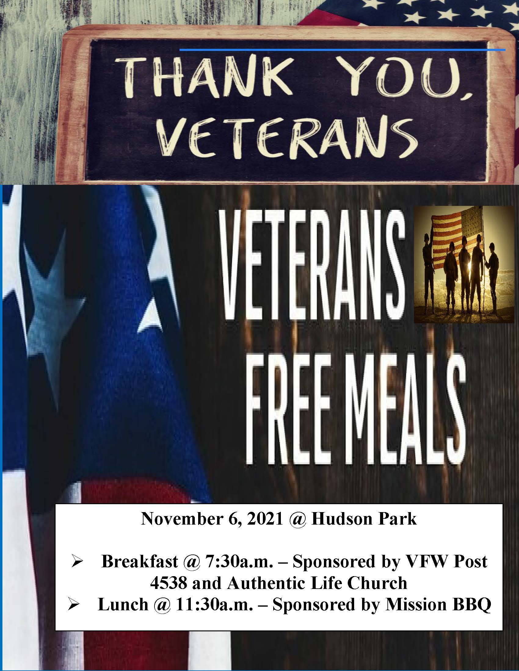 Veterans Day Breakfast and Lunch 2021